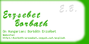 erzsebet borbath business card