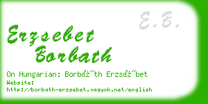 erzsebet borbath business card
